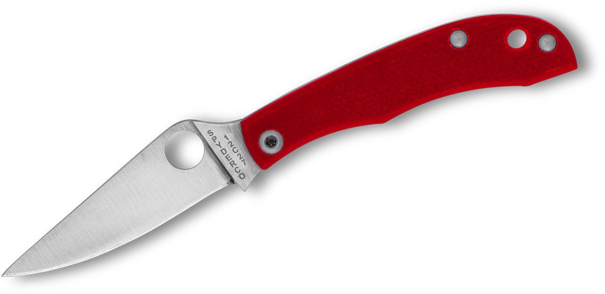 Spyderco Honeybee Slip Joint Knife Red G-10 (1.68", Satin, 12c27) C137GRDP