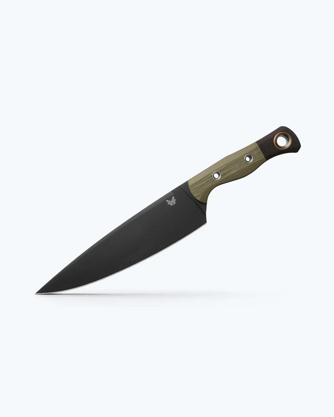 Benchmade Fixed Blade 8" Chef Knife OD Green/Black G-10 (8", Black, CPM154) 4025BK-01