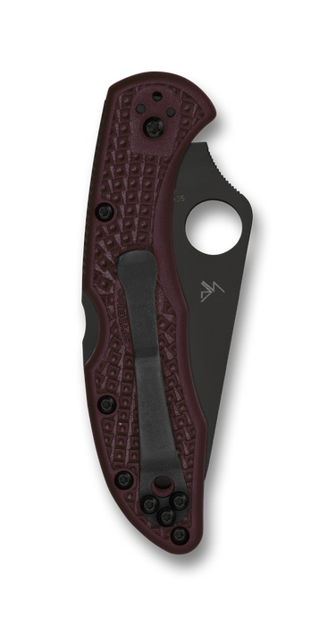 Spyderco Delica 4 Lightweight Lockback SPRINT RUN Knife Burgundy FRN (2.9" Black CTS-PD#1) C11BGBKP