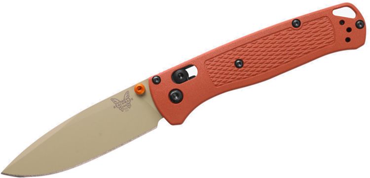 Benchmade Bugout AXIS Lock Knife Rust Orange Grivory (3.24", Tan, S30V) 535TN-10