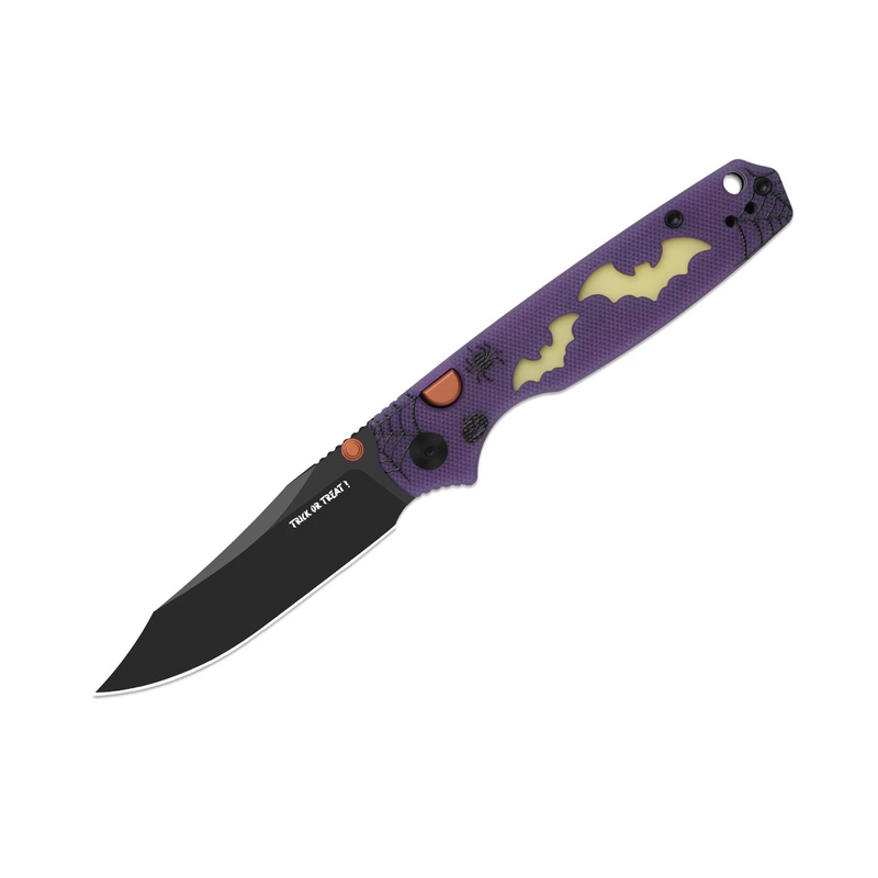 Kizer Pokiman Halloween BC Button Liner Lock Knife GID Bats In The Sky (3.14", Black, AEB-L) V3789HW1