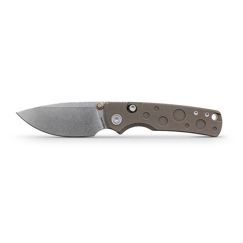Vosteed Porcupine TiSlim Top Liner Lock Knife Antique Brasswash Ti (3.04", SW, S90V) A4807