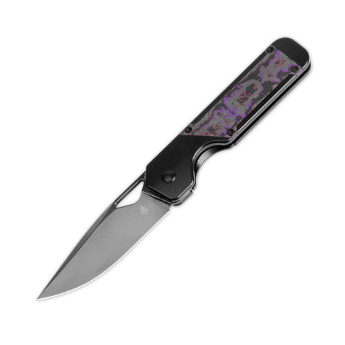 Kizer Militaw Frame Lock Knife Black Ti/ Purple Haze FC (3.35" Black, S45VN) Ki3634A2