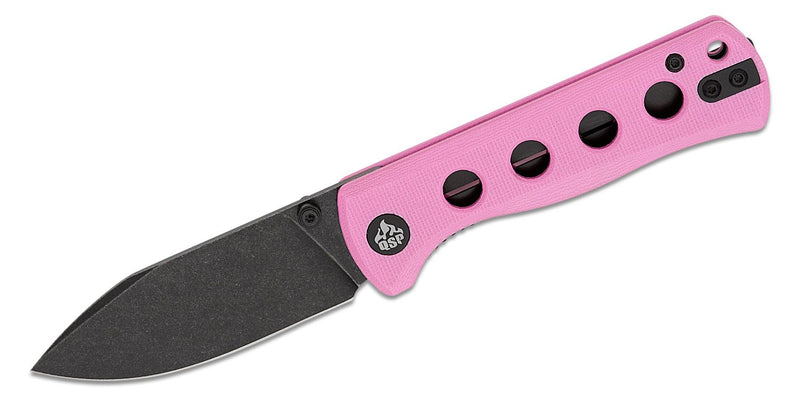 QSP Canary Folder Liner Lock Knife Pink G-10 (2.84" Black Stonewash) QS150-H2