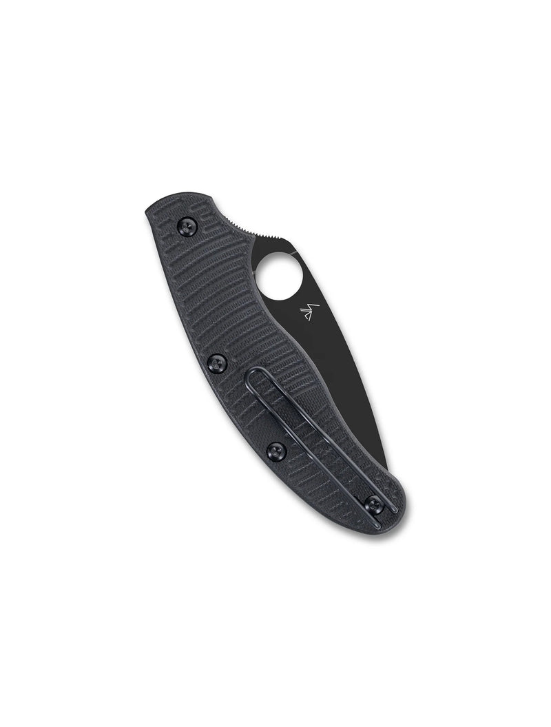 Spyderco UK Pen Knife Salt Slip Joint Knife Black G-10 (2.95", Black, MagnaCut) C94GMCBKP