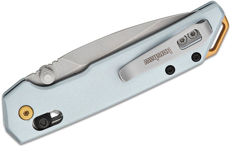 Kershaw Mini Iridium DuraLock Knife Ice Blue Anodized Aluminum (3", Stonewash, D2) 2051