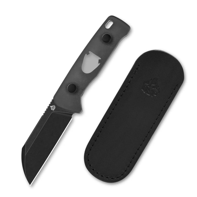 QSP Baby Penguin Fixed Blade Knife Black Acrylic (2.53", Black, 14C28N) QS130BP-A2