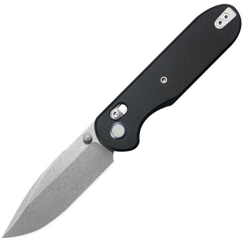 GEO Knife Ethereal Cutter Drop Point Crossbar Lock Knife Black G-10 (3", SW, M390) GEO2402F
