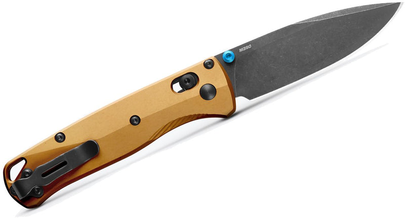 Benchmade Bugout AXIS Lock Knife Burnt Brass Aluminum (3.24", Black, M390) 535BK-07