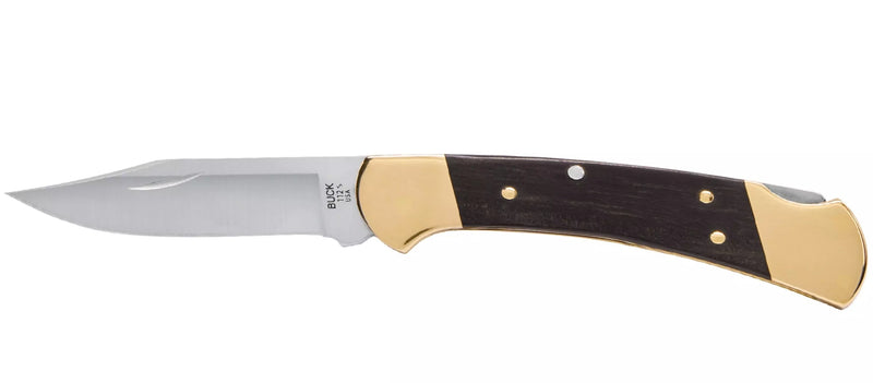 Buck Knives 112 Ranger Heritage Elite Lockback Knife Ebony Wood (3", Satin, MagnaCut) 0110BRS19