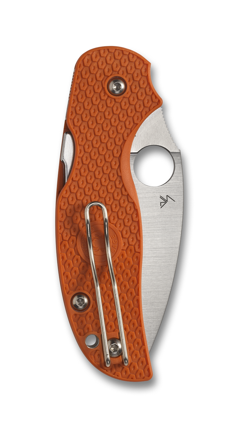 Spyderco Sage 5 Lightweight CPM REX 121 Burnt Orange FRN (3" Satin REX 121) C123BORP