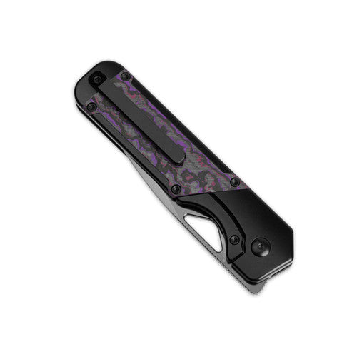 Kizer Militaw Frame Lock Knife Black Ti/ Purple Haze FC (3.35" Black, S45VN) Ki3634A2