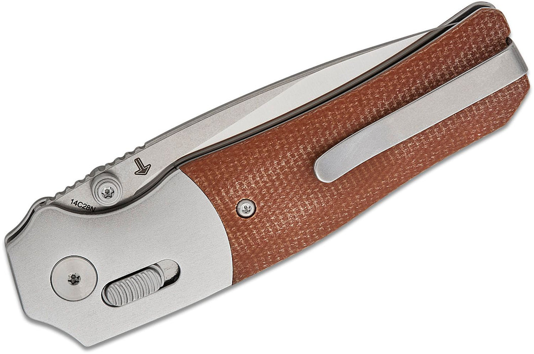 QSP Jacob Lundquist Vault Glyde Lock Knife Tan Micarta (3.25", Satin, 14C28N) QS157-C1