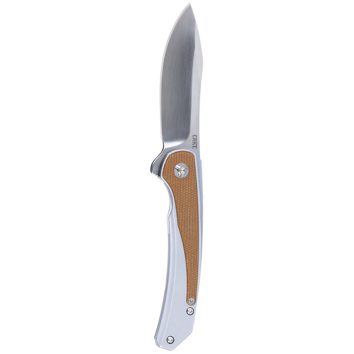 CRKT Padawan Frame Lock Knife Stainless Steel w/ Orange Micarta (3.01" Satin) 6070
