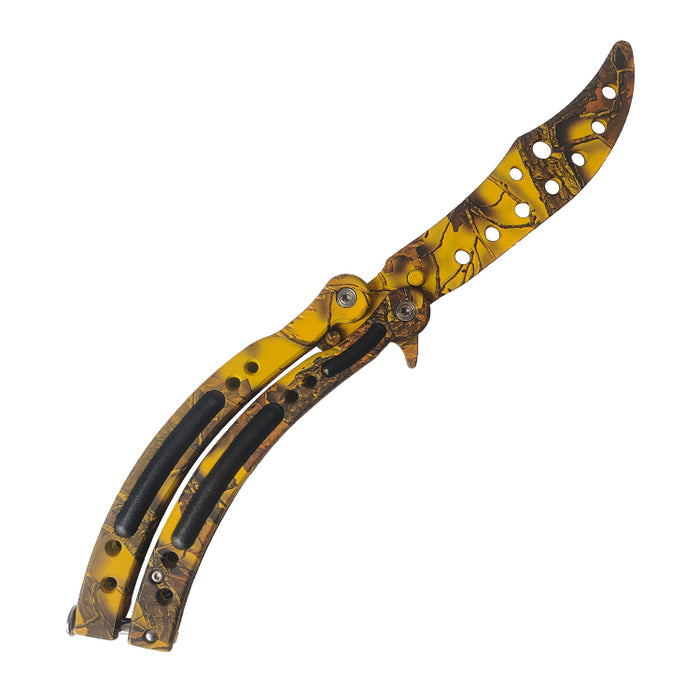 Balisong Butterfly Knife Trainer (Curved Yellow)