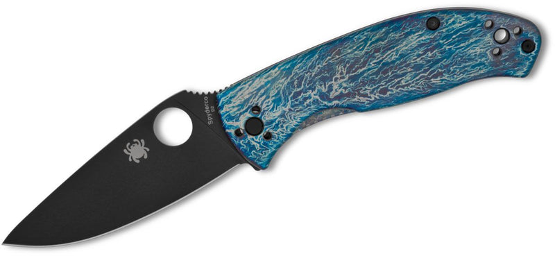 Spyderco Tenacious R.I.L. Knife Disarray Titanium (3.35", Black, D2) C122TIBLBKD2P