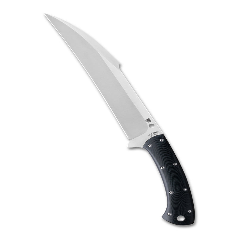 Spyderco Yurco Ginunting Fixed Blade Knife Black G-10 (8.08", Satin, 9Cr18MoV) FB54GP