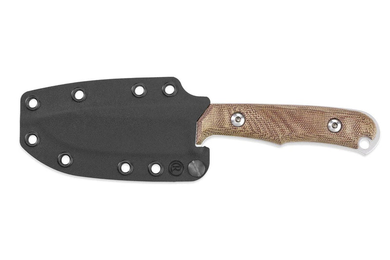 Chris Reeve Backpacker Fixed Blade Knife Drop Point Natural Canvas Micarta (4.02", SW, Magnacut) BPR-1001