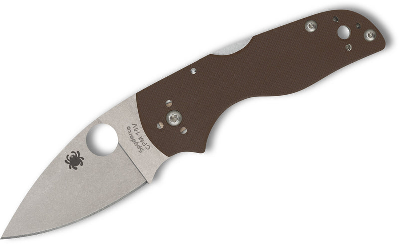 Spyderco Lil' Native Mid Lockback Knife Brown G-10 (2.42", Satin, 15V) C230MBGPBN15V