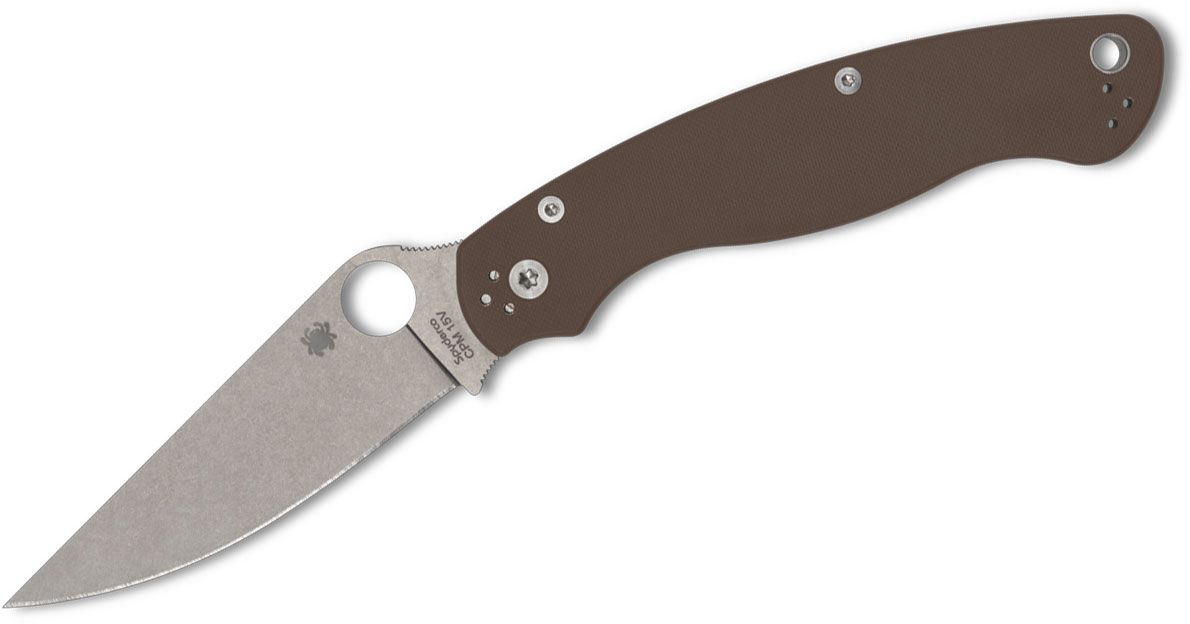 Spyderco Military 2 SPRINT RUN Knife Brown G-10 (4", Satin, CPM15V) C36GPBN15V2