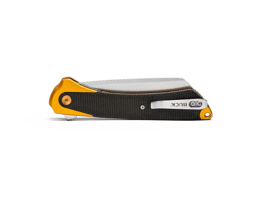 Buck 0263 Hiline XL Liner Lock Knife Black Micarta/Copper Al (3.81", SW, D2) 0263CPS1-B