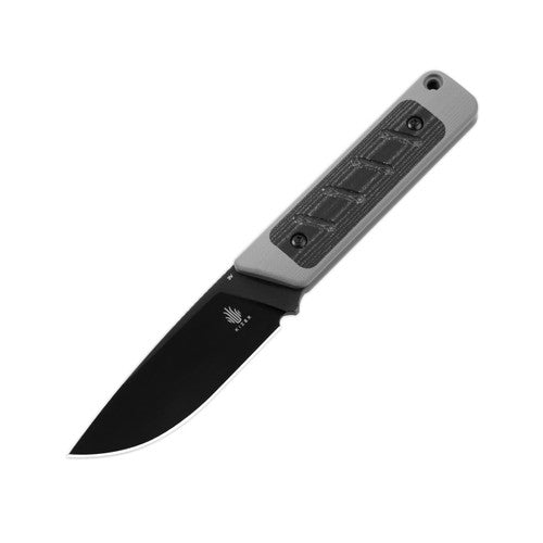Kizer Smolt Fixed Blade Knife Black/Gray G-10 + Micarta (2.93", Black, 3V) 1063A1