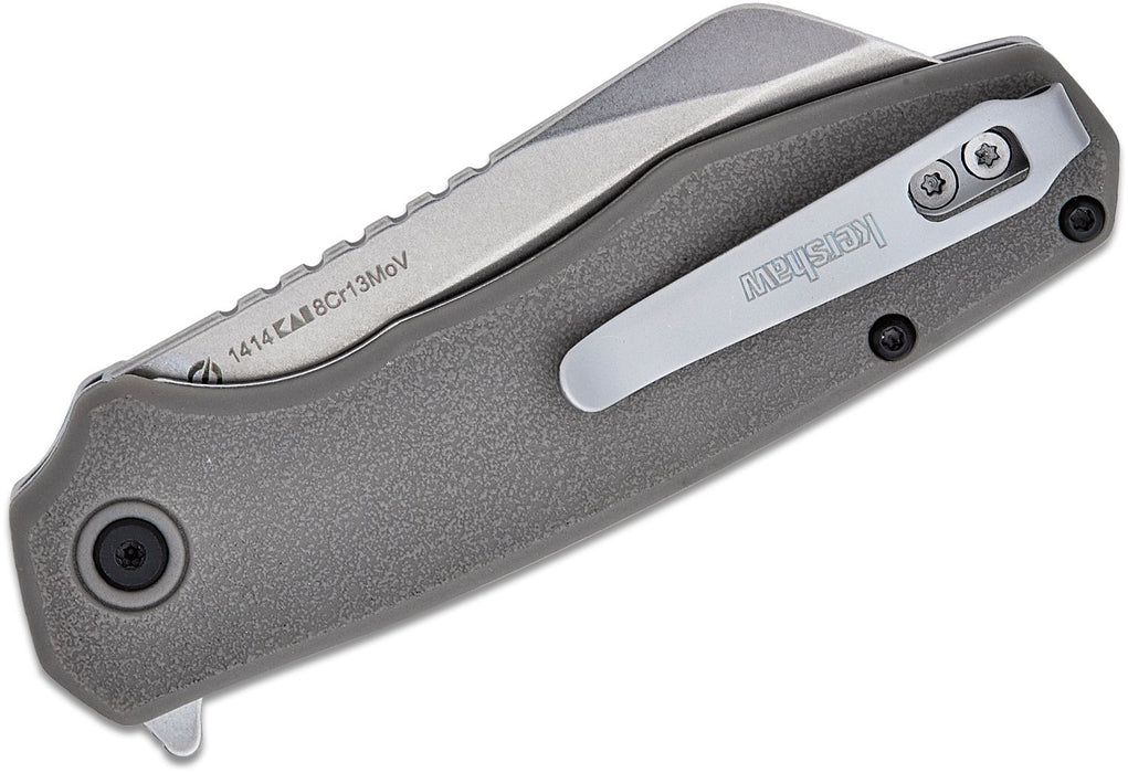 Kershaw Wharf Cleaver Assisted Opening Knife Gray Polymer (2.8", Stonewash, 8Cr13MoV) 1414