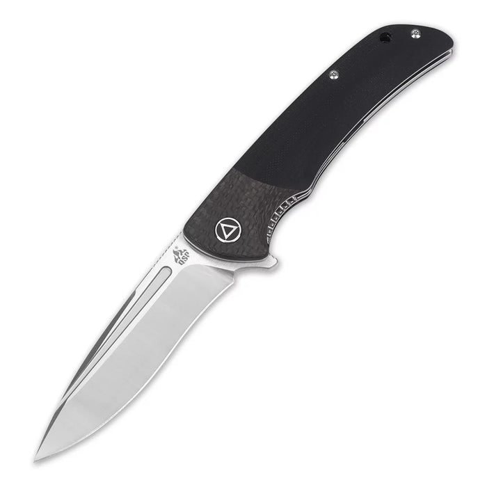 QSP Harpyie Liner Lock Knife Black G-10 + Carbon Fiber (3.75" Satin S35VN) QS129-B