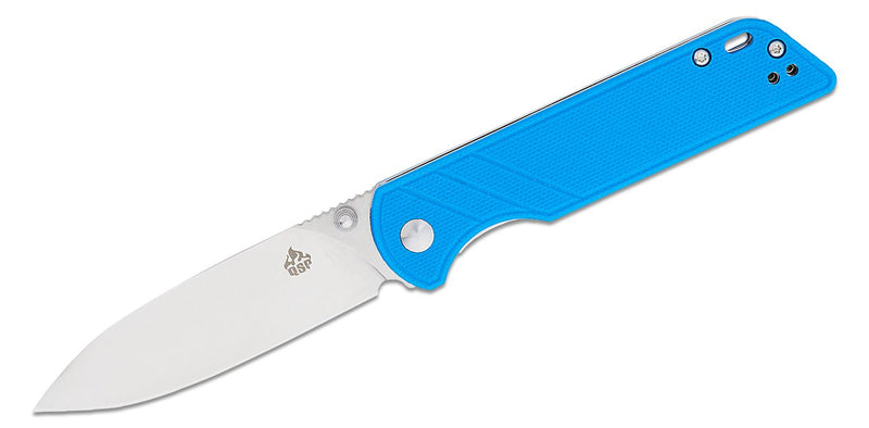 QSP Parrot V2 Liner Lock Knife Blue G-10 (3.25", Satin, D2) QS102-D