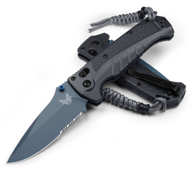 Benchmade Adira AXIS-Lock Knife Tempest Gray Grivory (3.88", Blue Serr,  MagnaCut) 18060SBT-01