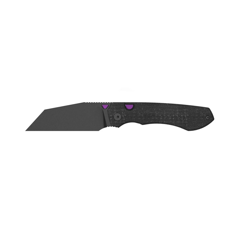 Kizer Wharning Button Liner Lock Knife Micarta (3.4", Black, Bohler N690) V3738BW1