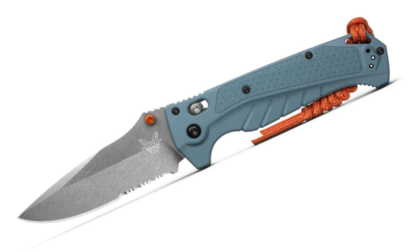 Benchmade Adira AXIS-Lock Knife Depth Blue Grivory (3.88", SW Serr, MagnaCut) 18060S