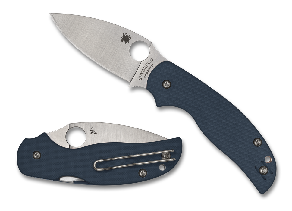 Spyderco Sage 5 Compression Lock Knife Cobalt Blue G-10 (3" Satin CPM SPY27) C123GPCBL