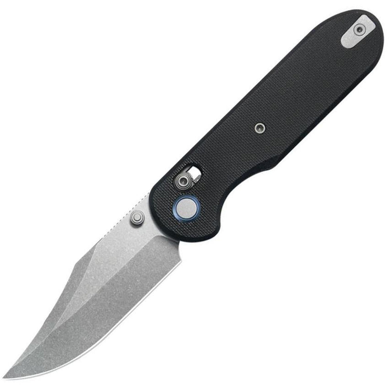 GEO Knife Ethereal Cutter Clip Point Crossbar Lock Knife Black G-10 (3" SW M390) GEO2401F