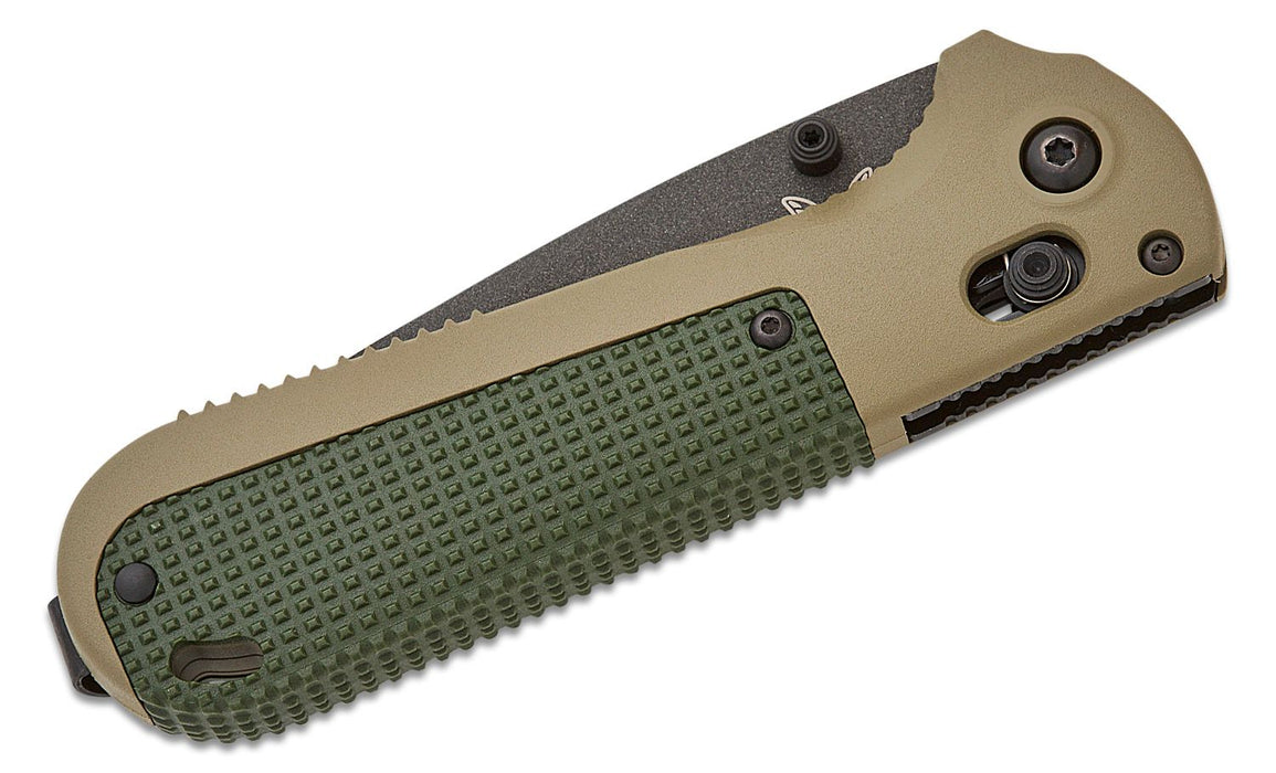 Benchmade Redoubt Tanto AXIS Lock Knife Ranger Green Grivory (3.53",Black Serr, D2) 431SBK-1