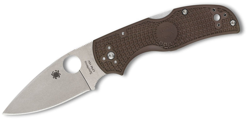 Spyderco Native 5 SPRINT RUN Lightweight Lockback Knife Brown FRN (2.95", Satin, 15V) C41PBN15V5