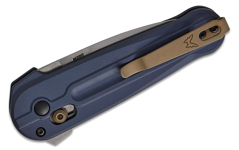Benchmade Lowden AXIS Lock Knife Crater Blue Aluminum (2.79", Satin, M390) 491