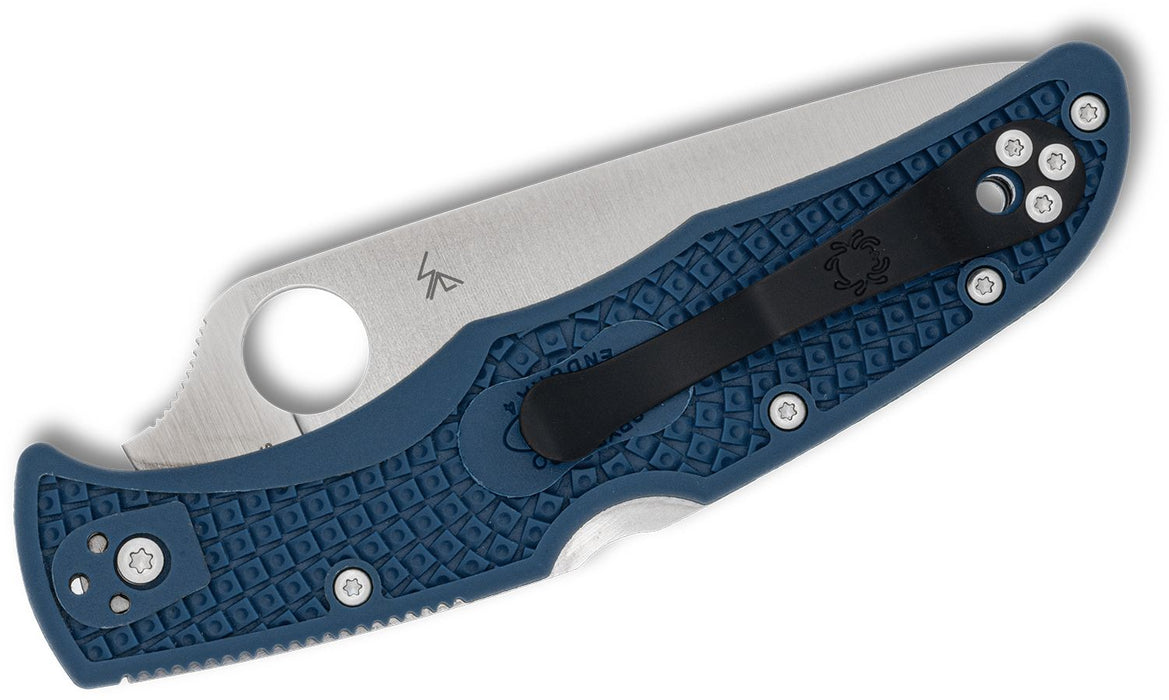 Spyderco Endura 4 Lockback Knife Cobalt Blue FRN (3.75", Satin, SPY27) C10PCBL