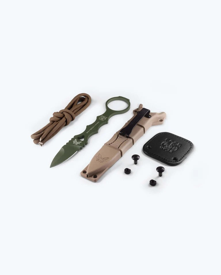 Benchmade Mini SOCP Dagger Fixed Blade Knife Olive Drab 440C (1.66", OD Green, 440C) 177GN