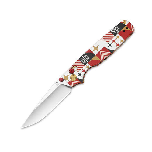 Kizer Original 2 Knife LIMITED EDITION G10 Christmas (3.17",  Satin, 14C28N) V3605.2MC1