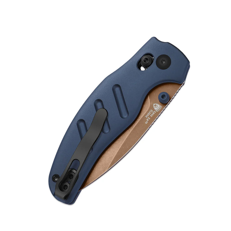 Kizer Sheepdog Clutch Lock Knife Drop Point Blue Aluminum (2.95", Bronze, Elmax) 3488.29CDA1