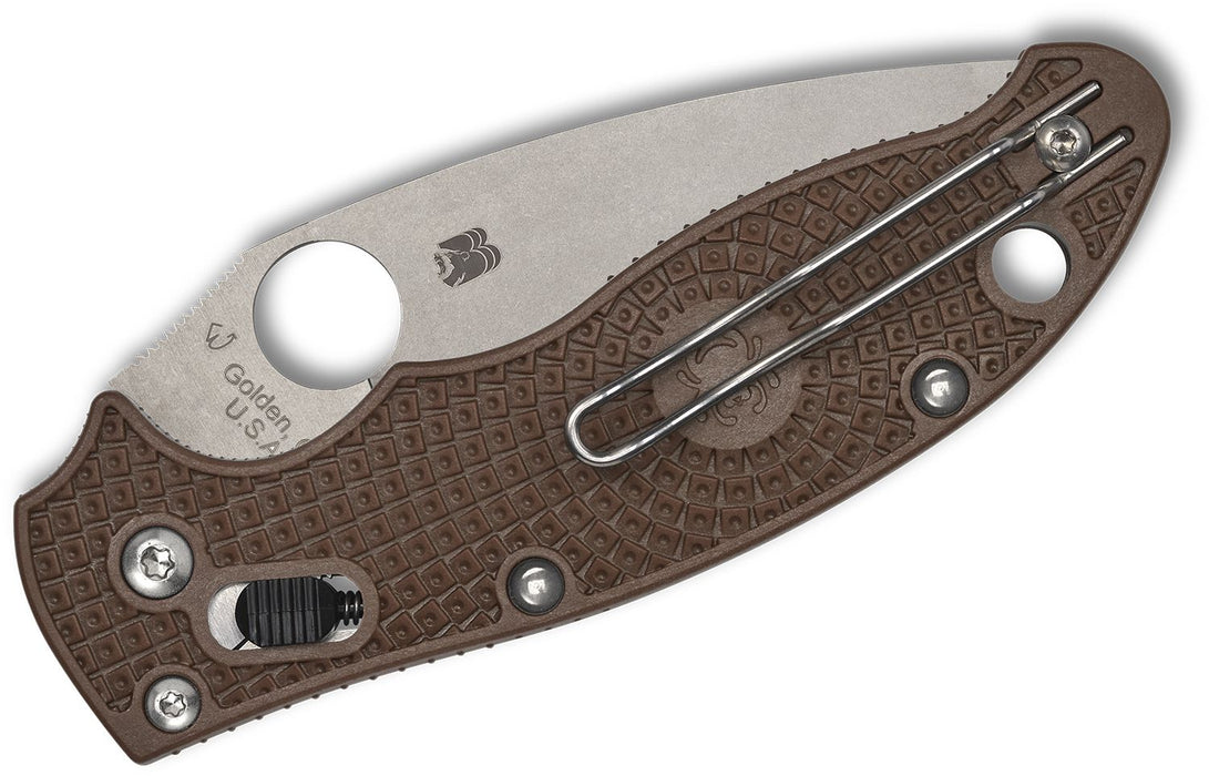 Spyderco Manix 2 SPRINT RUN Lightweight Ball Bearing Lock Knife Brown FRCP (3.37", Satin, 15V) C101PBN15V2