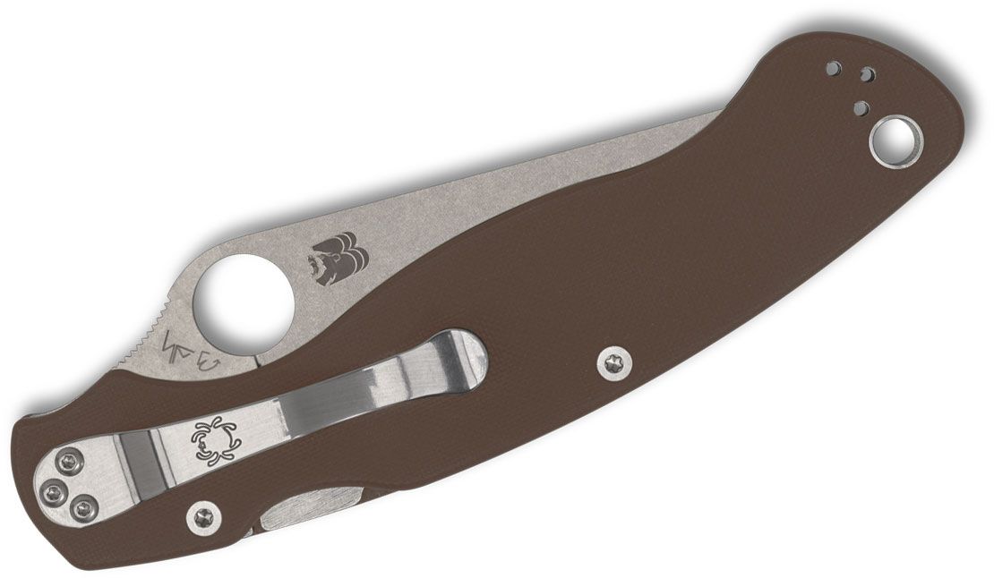 Spyderco Military 2 SPRINT RUN Knife Brown G-10 (4", Satin, CPM15V) C36GPBN15V2