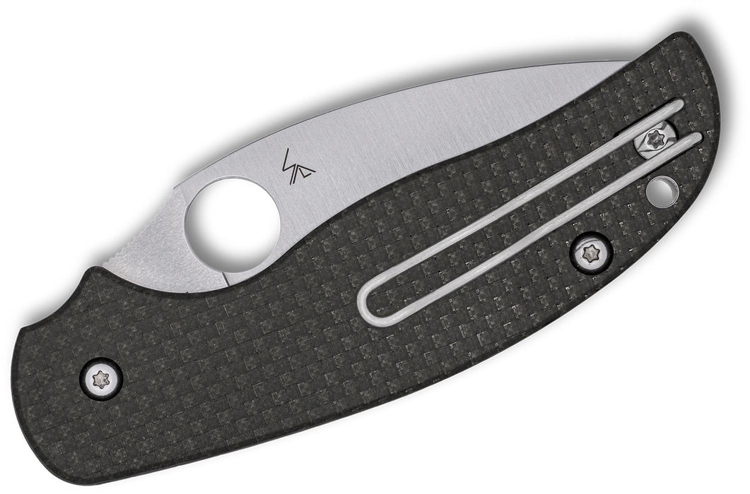 Spyderco Sage 6 SPRINT RUN Button-Release Compression Lock Knife Carbon Fiber (3", Satin, S90V) C123CFBCLS90VP