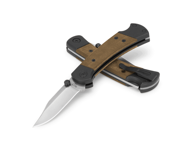 Buck 112 Ranger Sport Lockback Knife O.D. Green Canvas Micarta (3", Satin, S30V) 0112GRS5