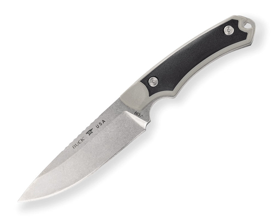 Buck 663 Alpha Guide Select Fixed Blade Knife Black/Gray Polymer (4.4", SW, 420HC) 0663GYS-B