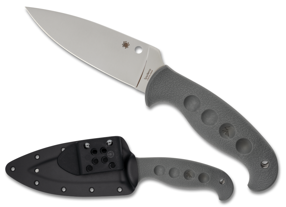 Spyderco Temperance Fixed Blade SPRINT RUN Knife Gray FRN (4.46" Satin CRU-WEAR) FB05PGY