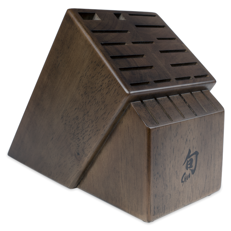Shun 22-Slot Walnut Kitchen Knife Block DM0854