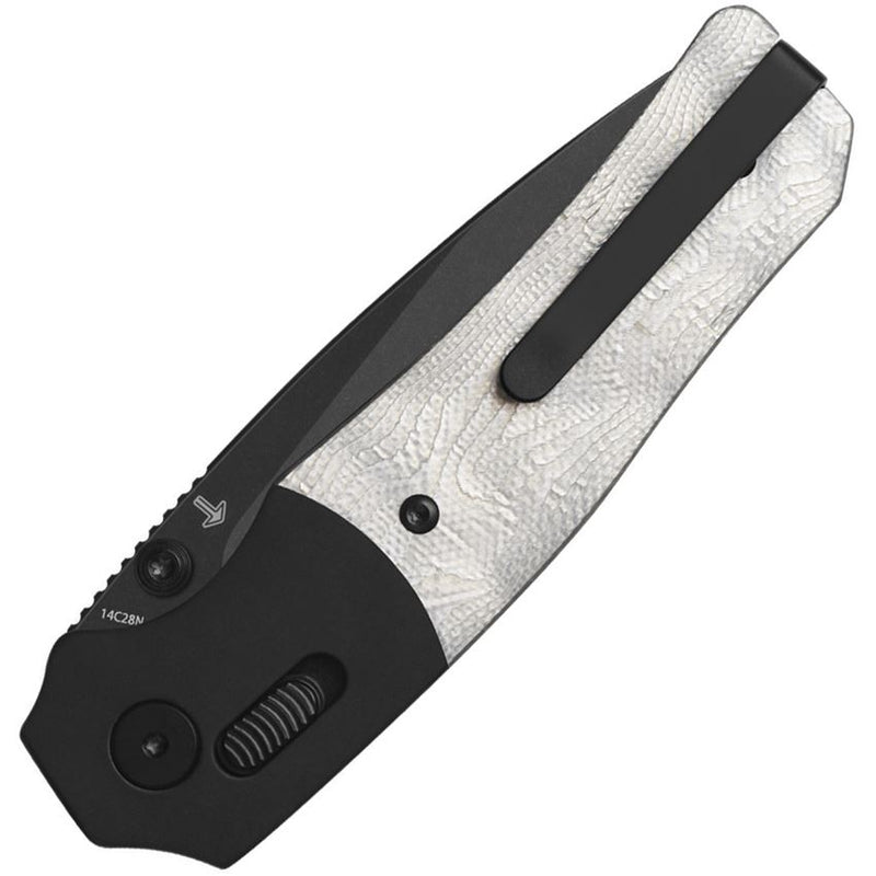 QSP Jacob Lundquist Vault Glyde Lock Knife G-10/Aluminum Foil (3.25", Black SW, 14C28N) QS157-E2