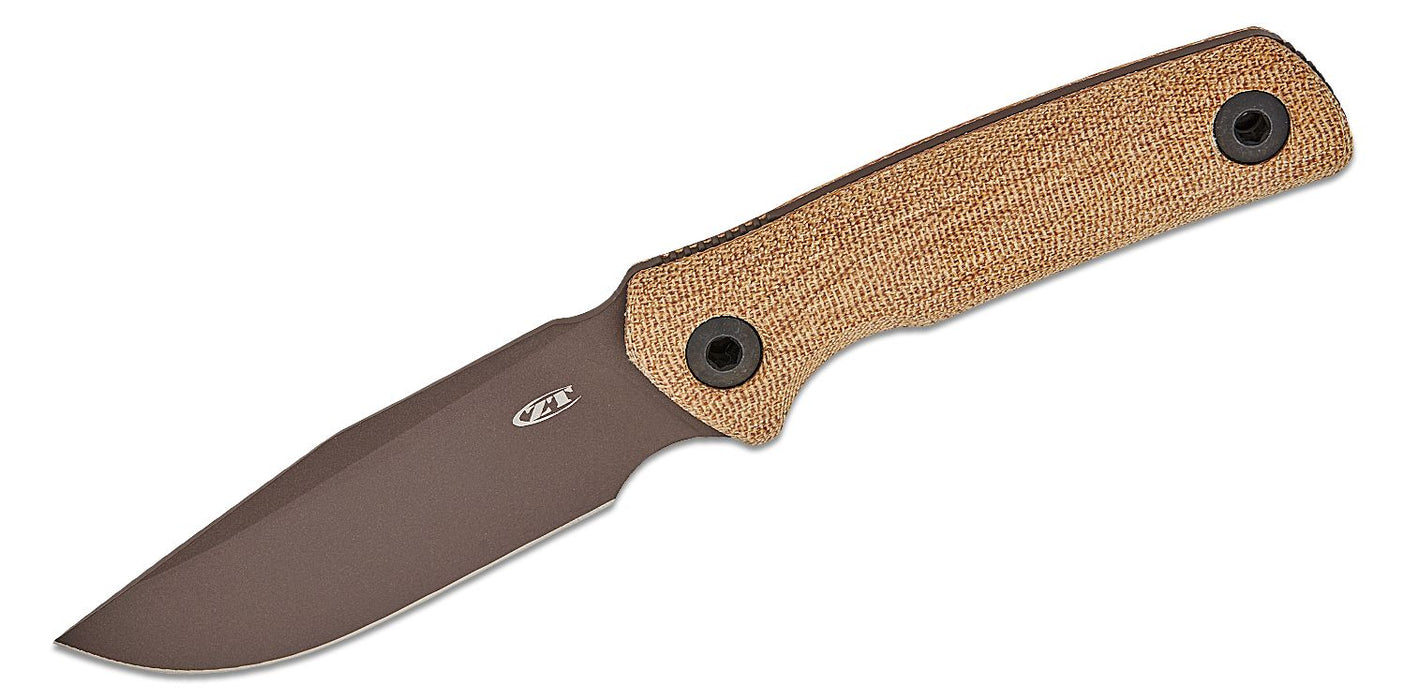 Zero Tolerance 0004 Fixed Blade Knife Canvas Micarta (4.2", Dark Bronze, Cru-Wear) ZT0004